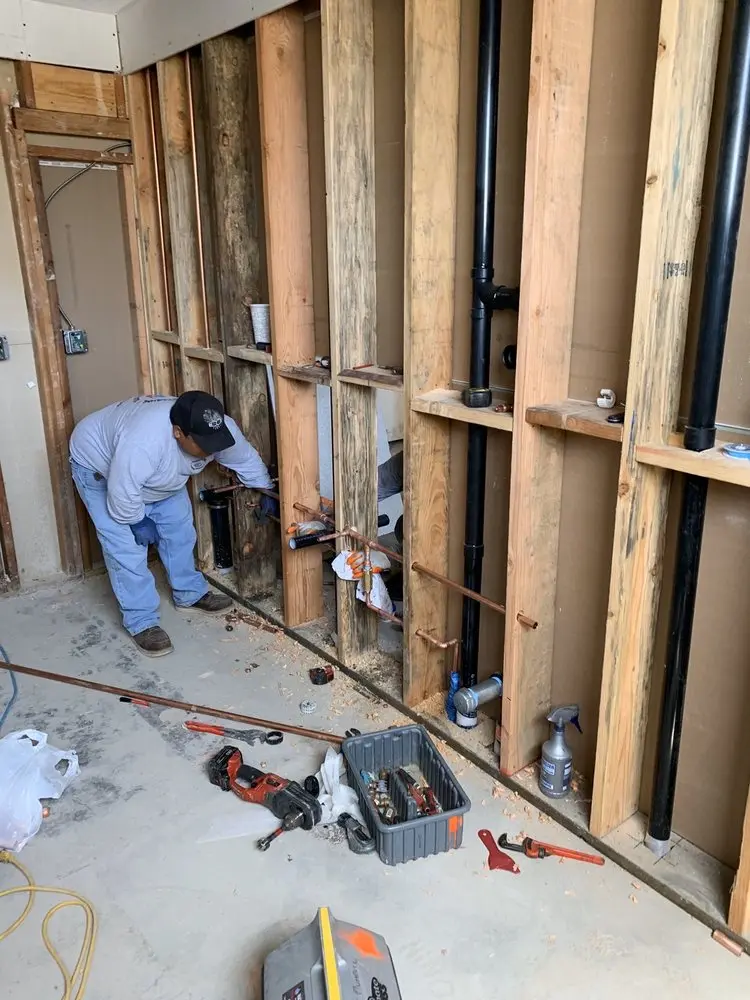 Commercial rough-in plumbing for Water Heater Replacement in Freeway Corridor